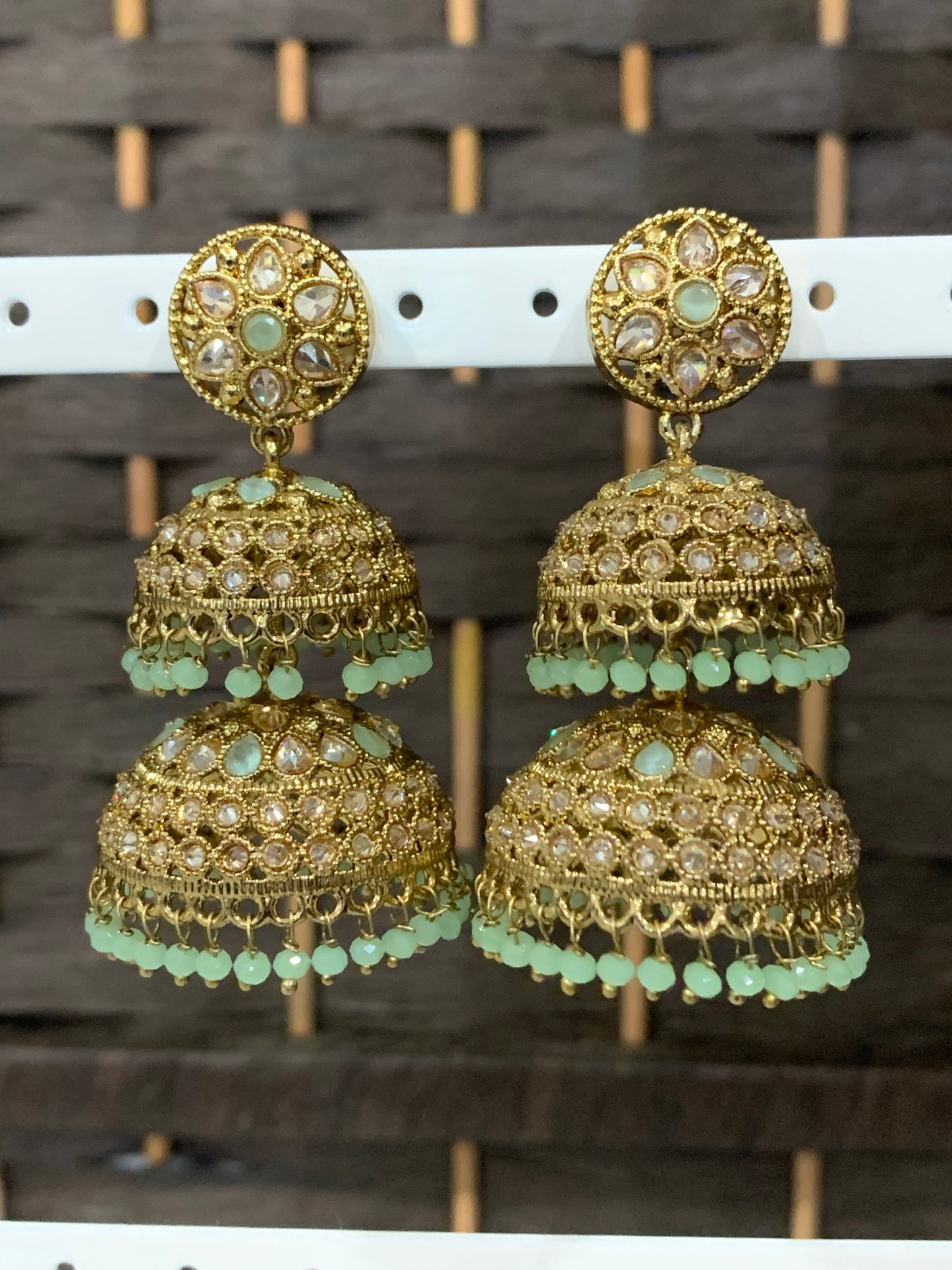 Double layer polki jhumki lazzo