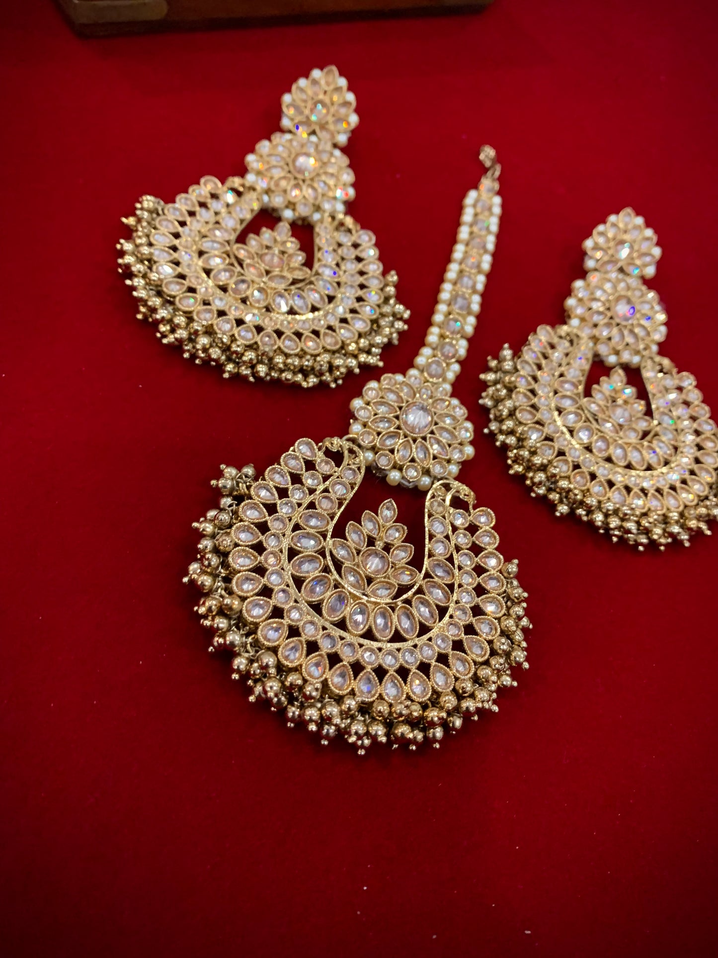 Polki chandbali style earring Tikka get Gold Lola