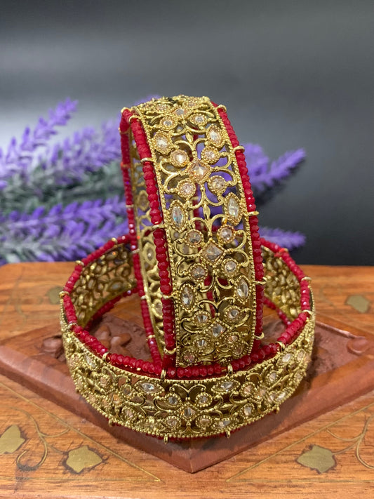 Polki bangle / kada / bala in Maroon red