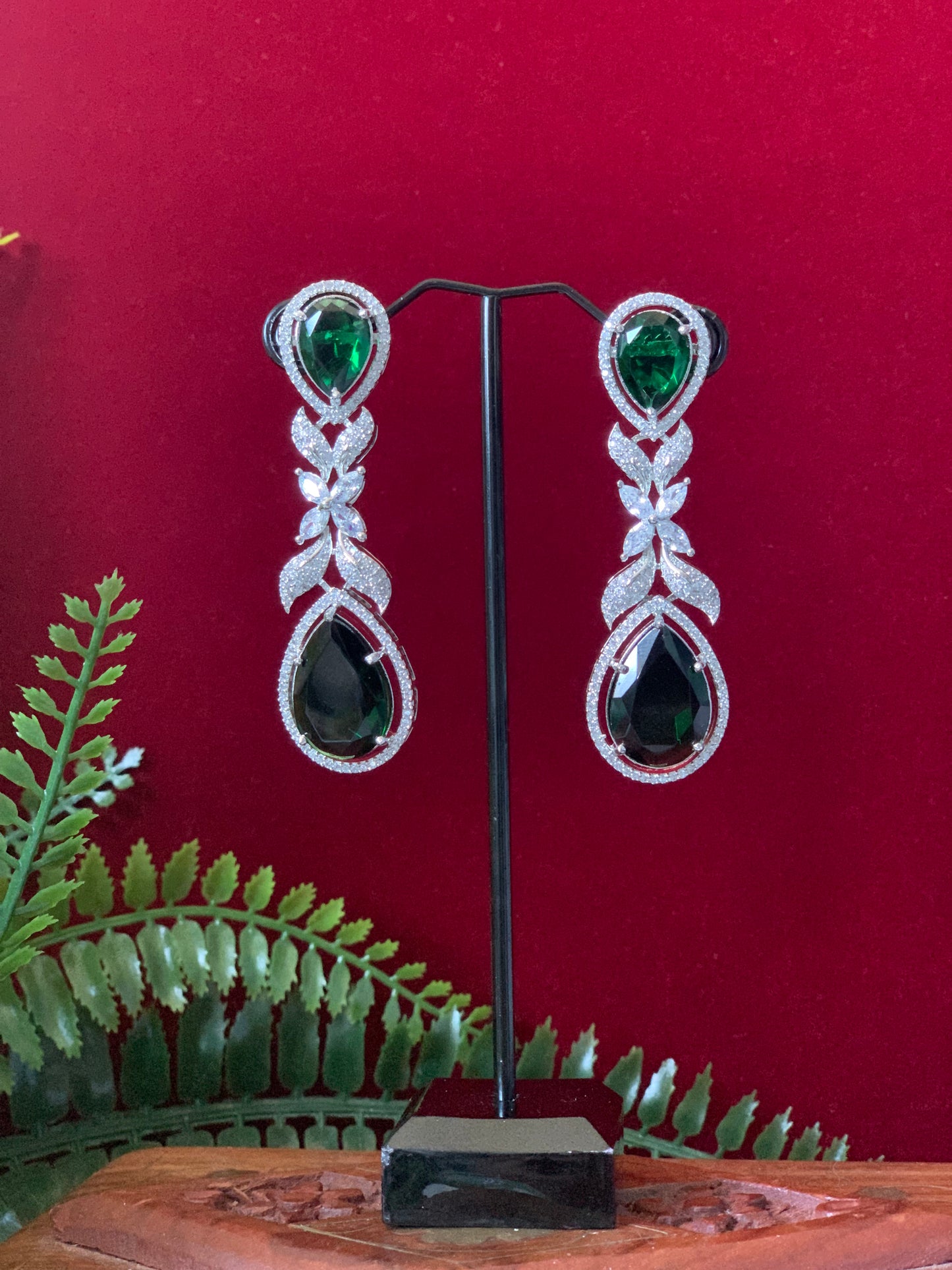 American diamond doublet stone earring