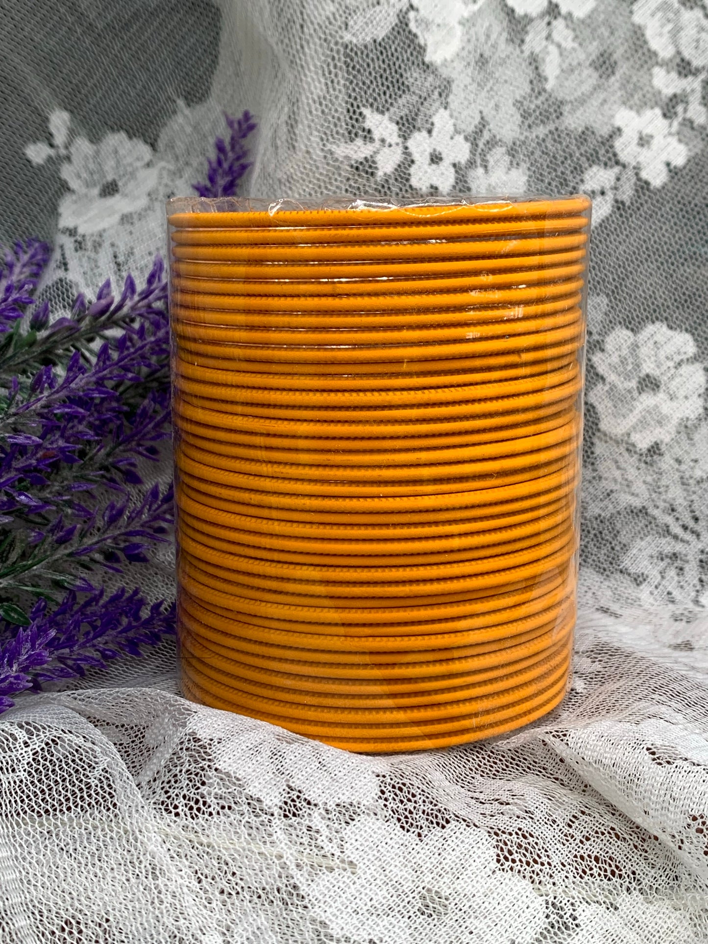 Plain matte metal bangle in yellow