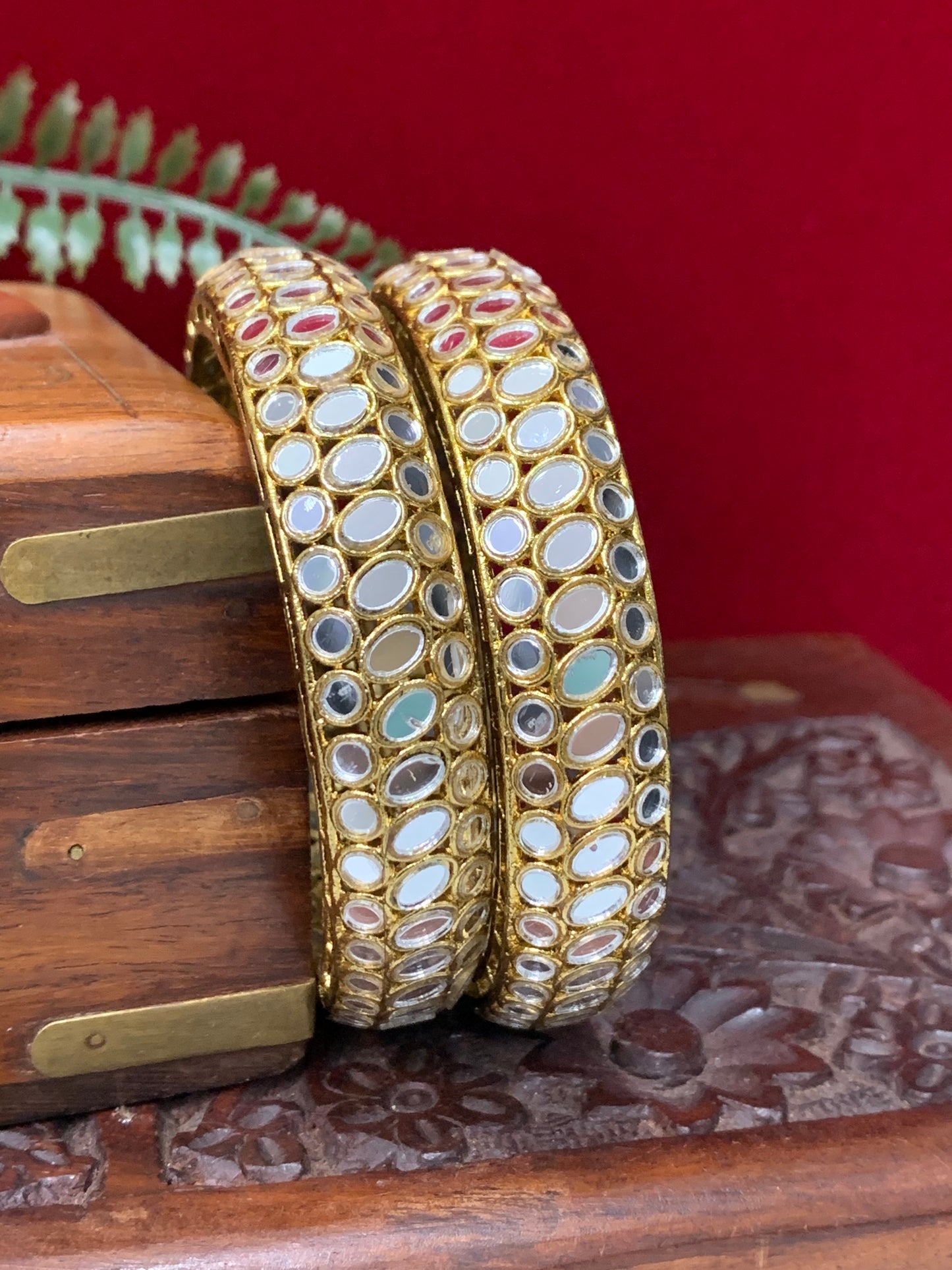 Mirror bangles pachili style