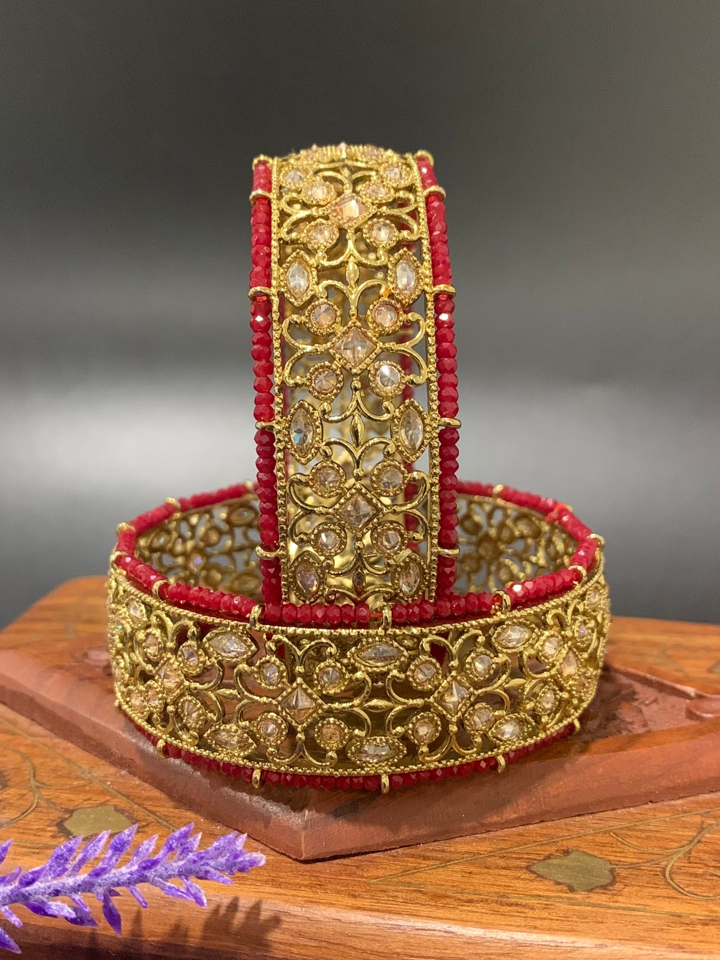 Polki bangle / kada / bala in Maroon red