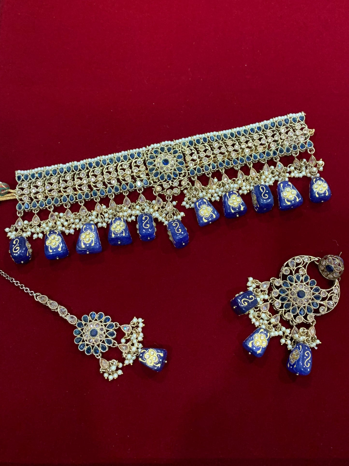 Reverse polki choker tuli