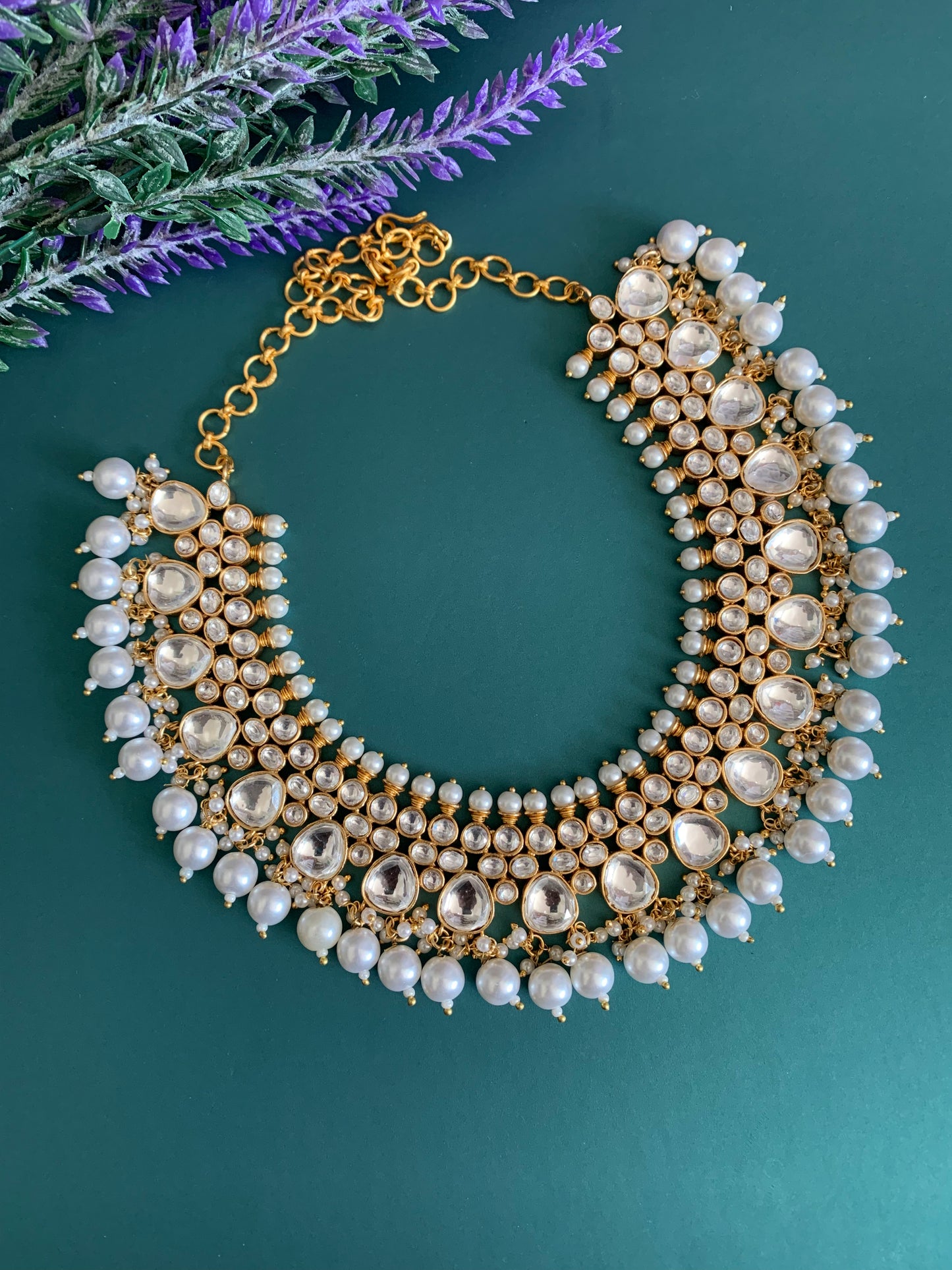 Raven uncut kundan necklace