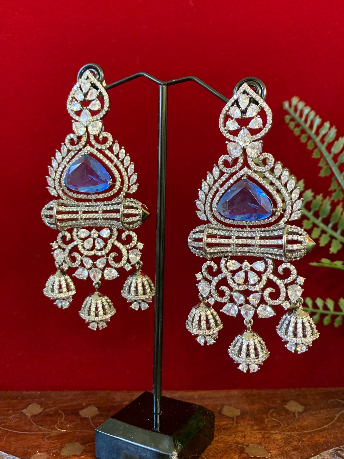 Jolene American diamond / AD /CZ earring doublet stone details