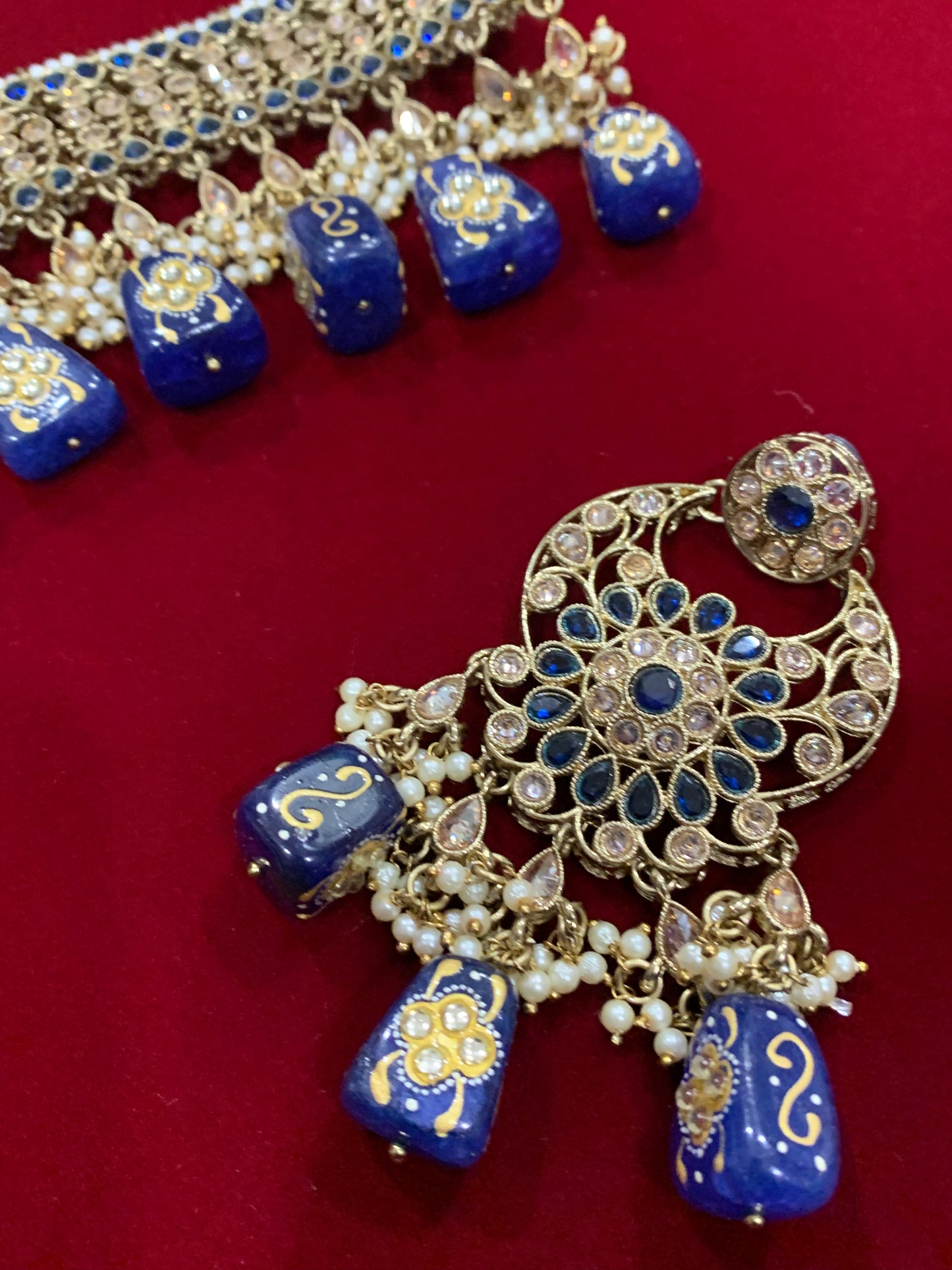 Reverse polki choker tuli
