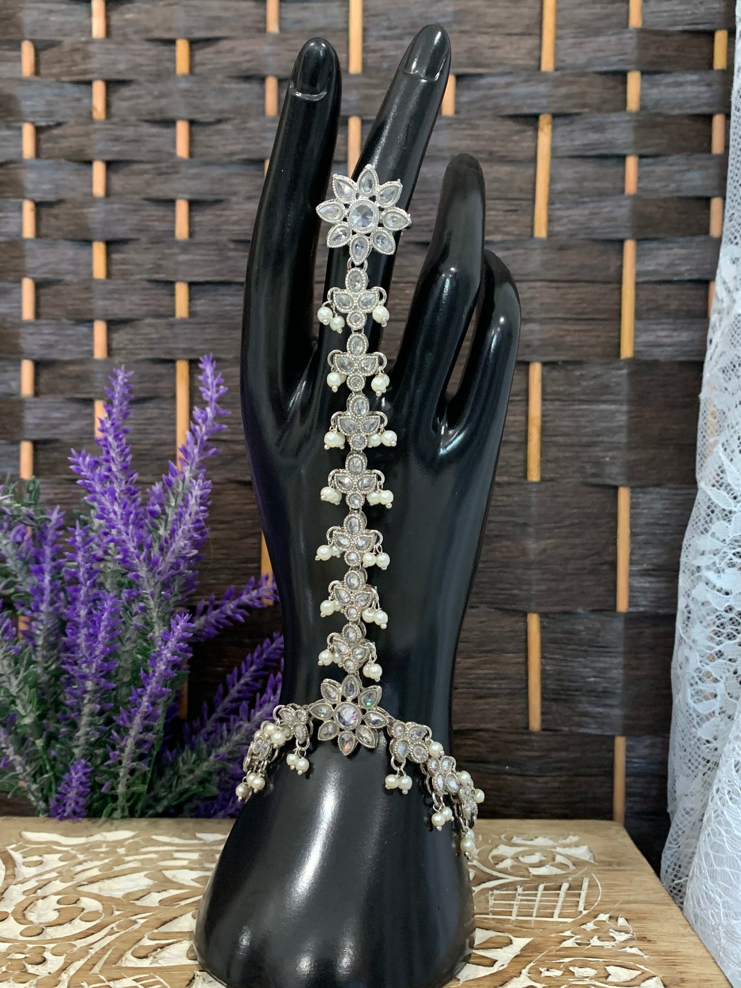 Hand piece/ hand harness/ haat paan/ ring with hand chain