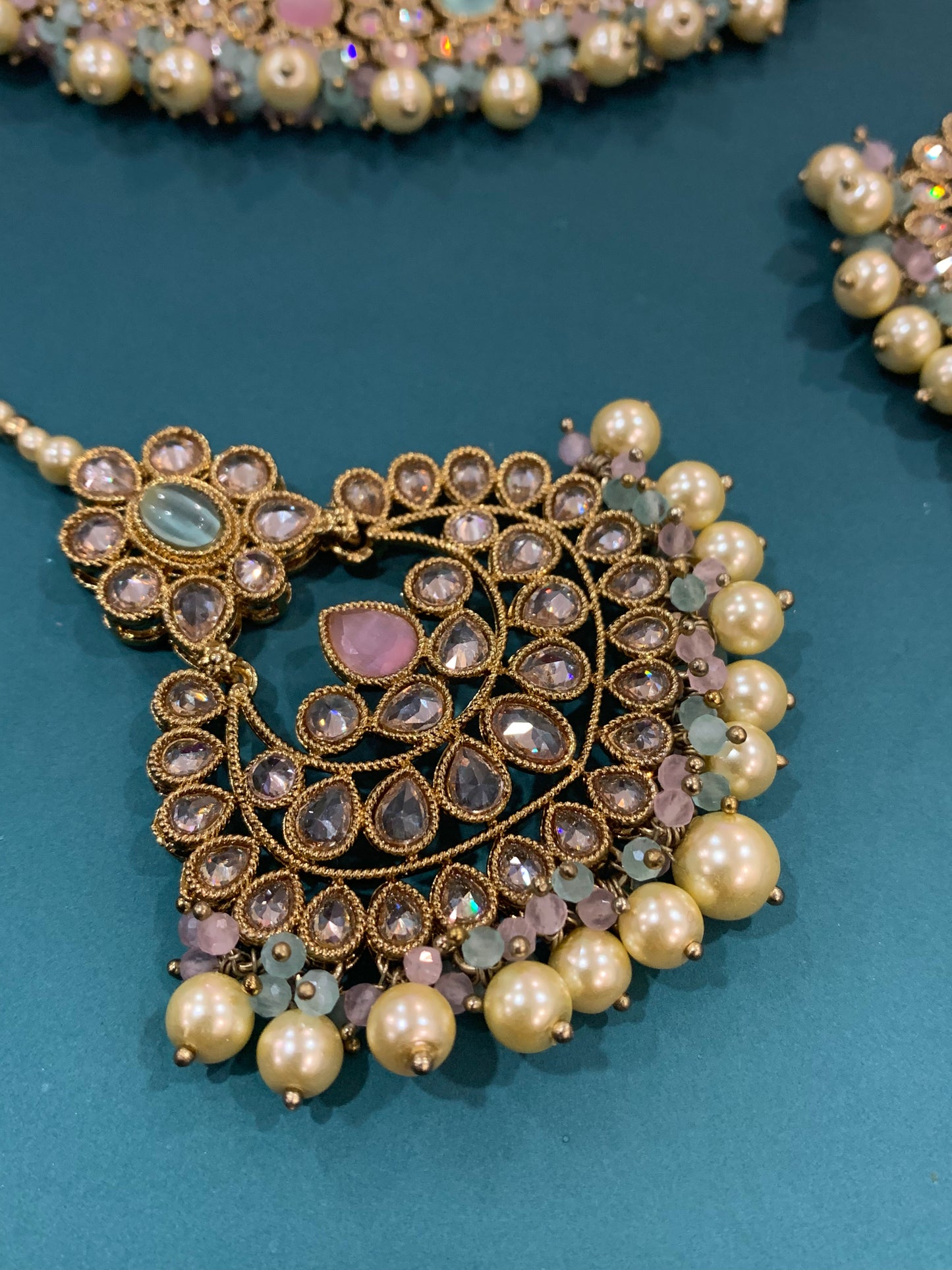 Reverse polki necklace shanon in Pastel multi