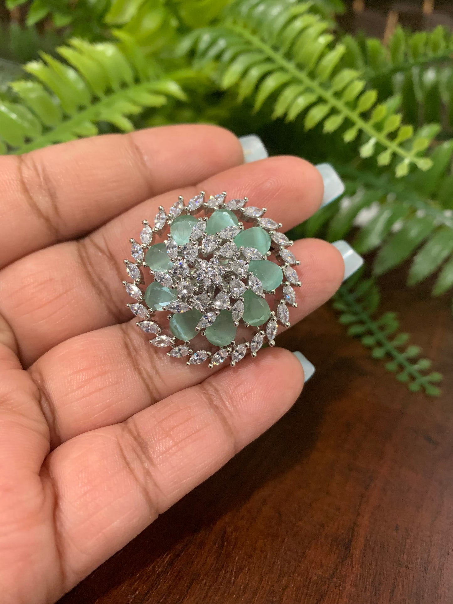 American diamond adjustable ring