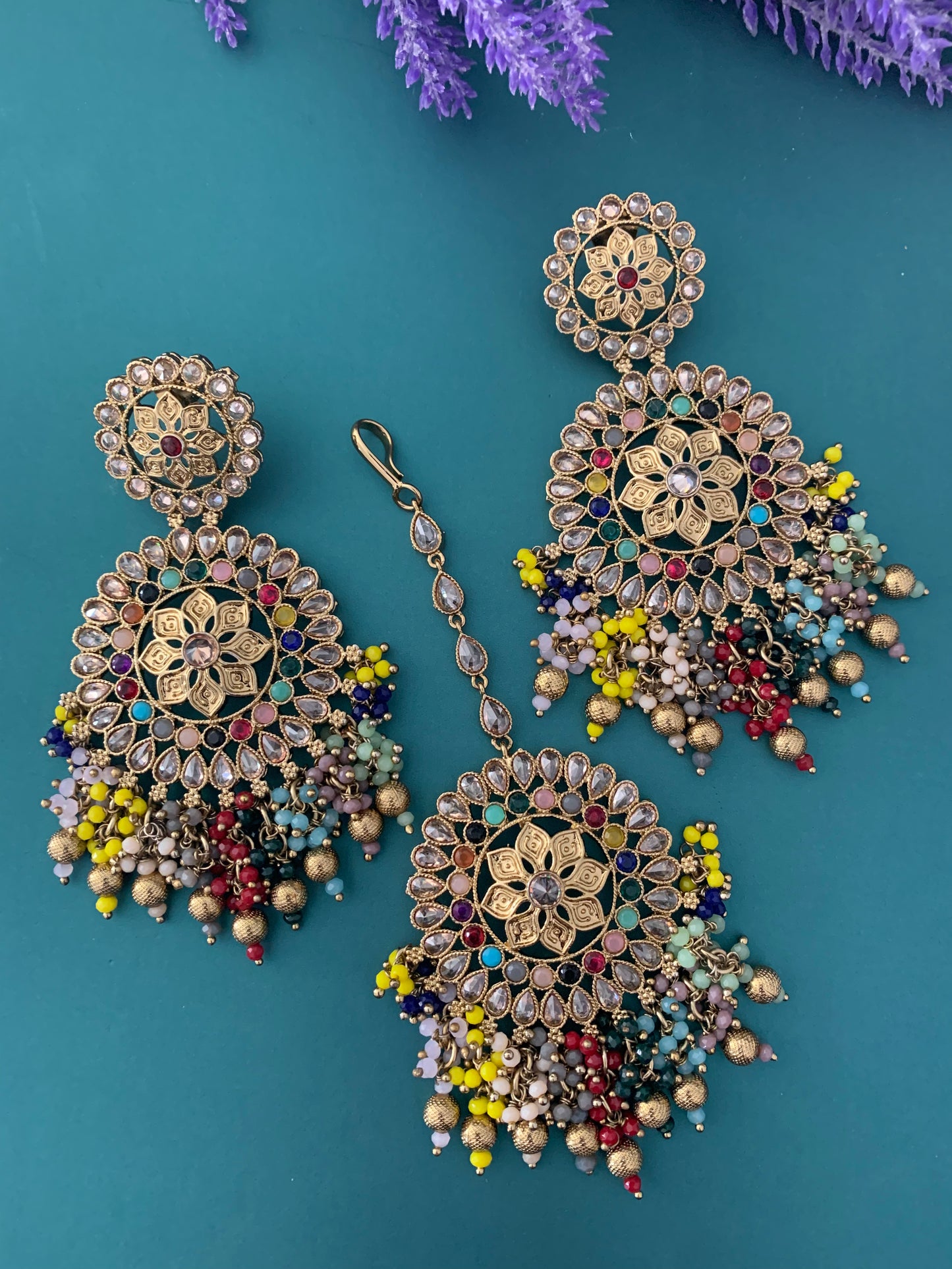 Fiona polki earring tikka