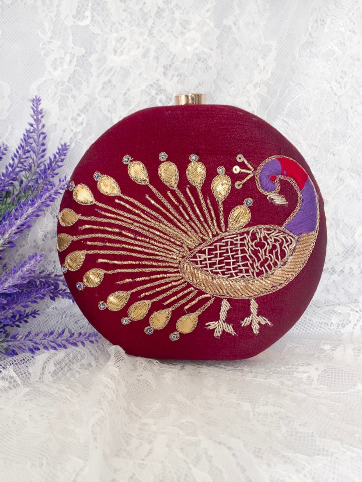 Women handbag/clutch maroon red