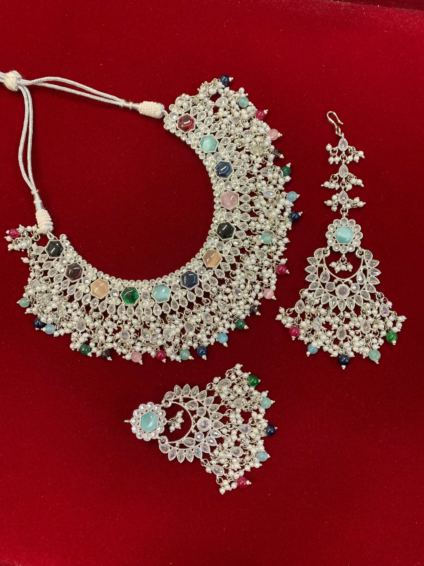 Alphi polki necklace with chandbali