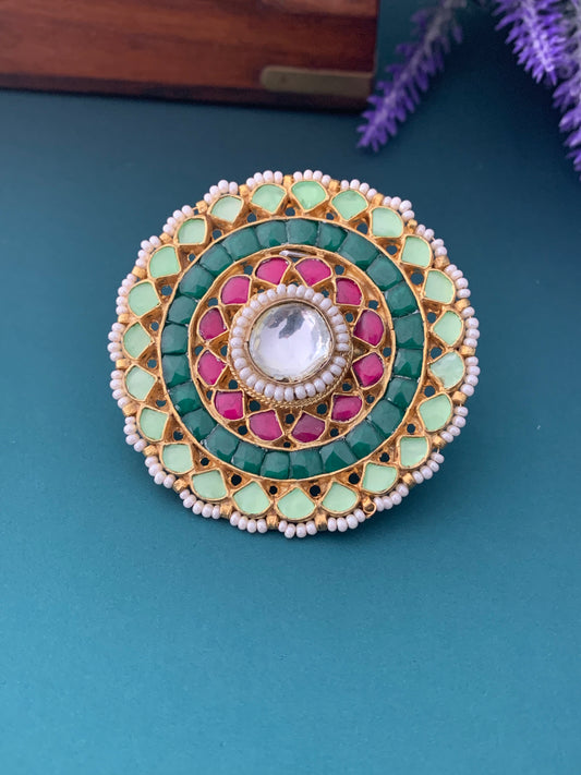 Madhu pachi kundan ring