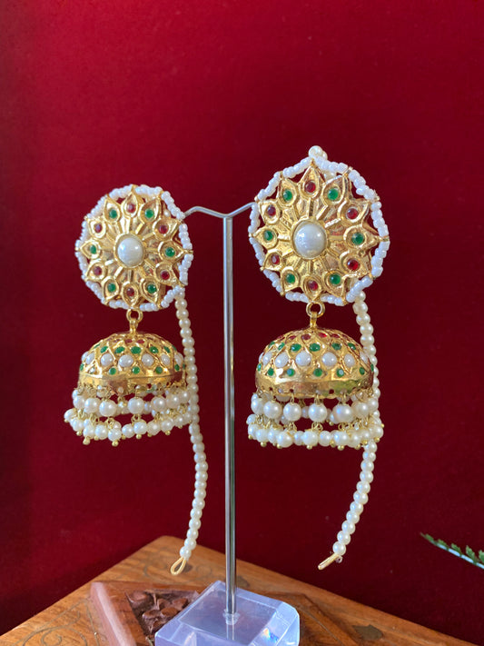 Pakistani thappa kundan / original multani jhumki earring