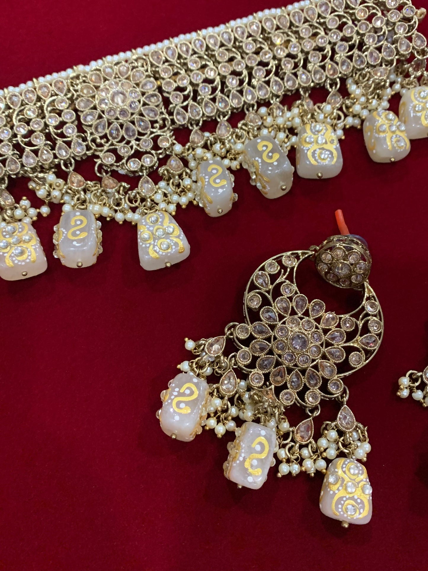 Reverse polki choker tuli