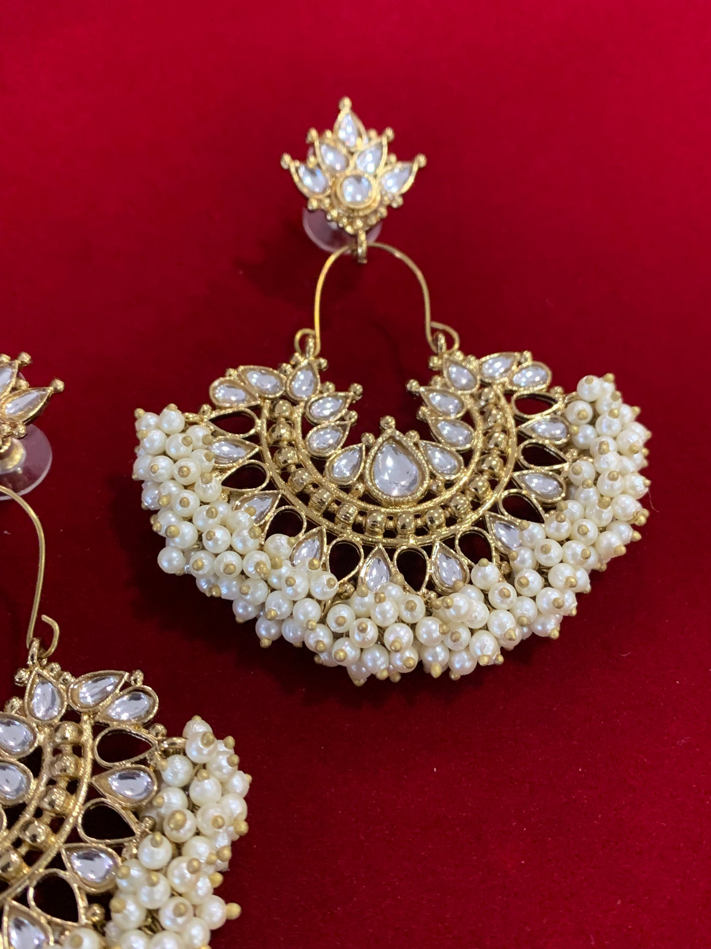 Kundan chandbali Blossom in gold antique
