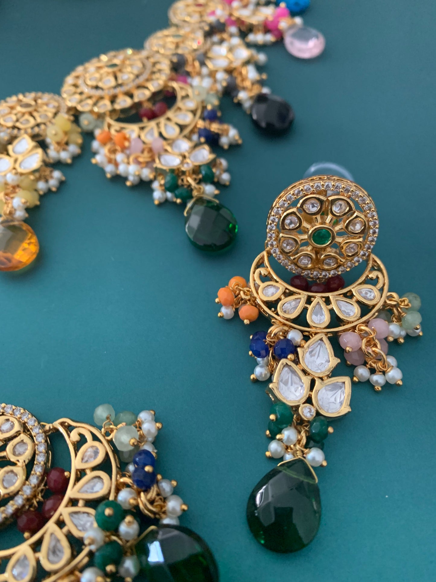 Tyanni kundan choker choker necklace Amber