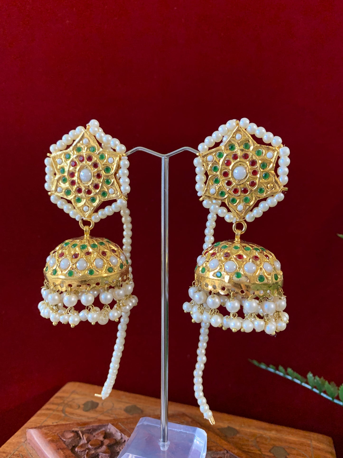 Pakistani thappa kundan / original multani jhumki earring