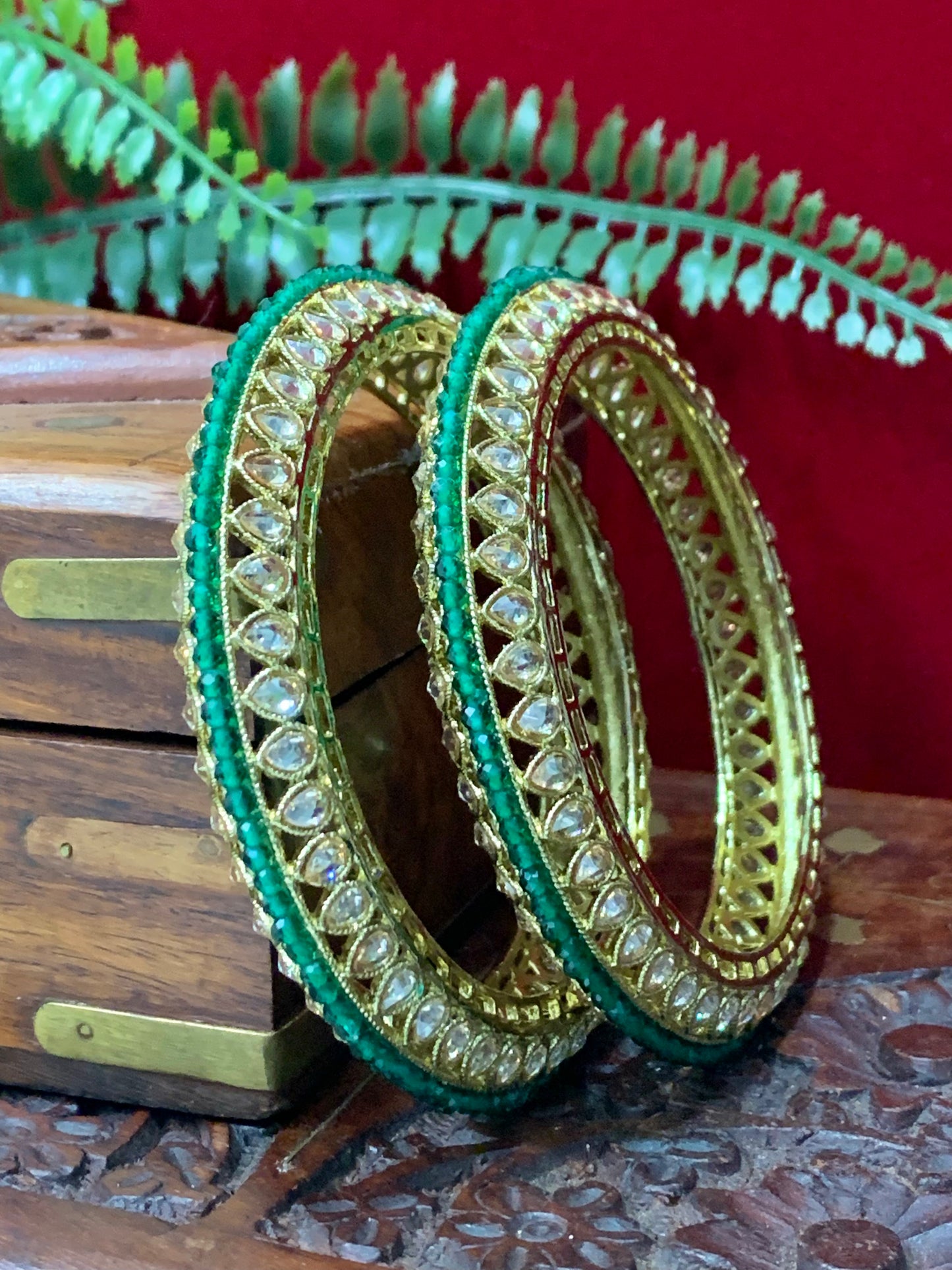 Polki bangles / kada pachili style