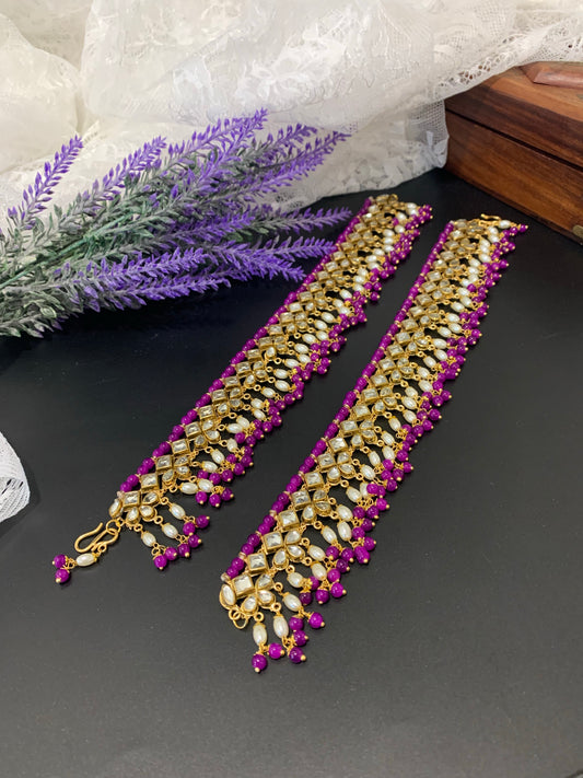 Kundan Anklet with bead work
