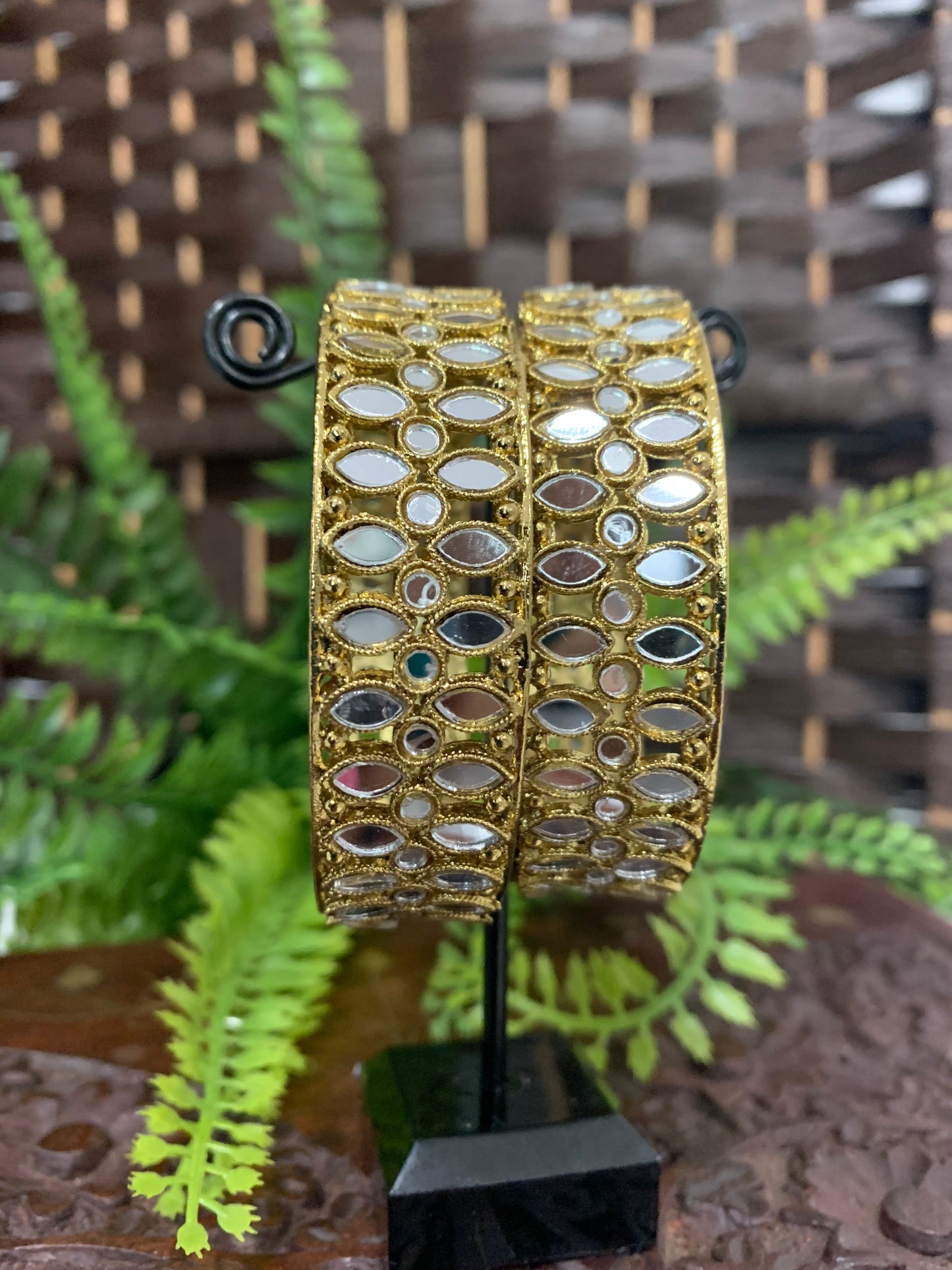 Antique multi mirror bangle