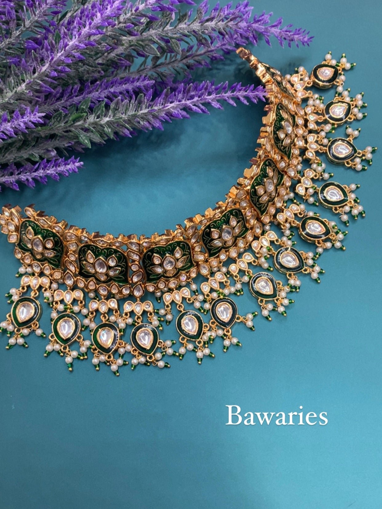 Katiya meena kundan choker necklace - Main Image