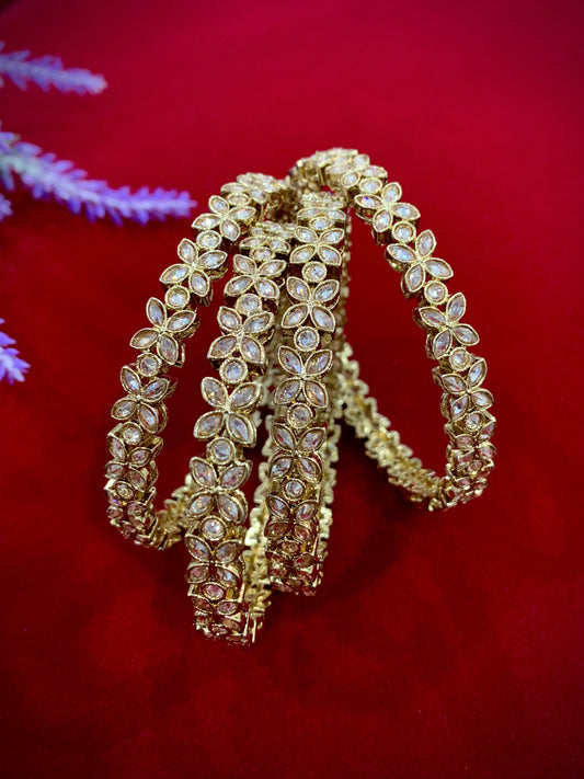 Polki bangle Jasmin in antique gold set of 4