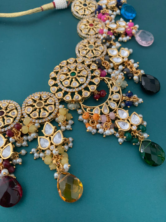 Tyanni kundan choker choker necklace Amber