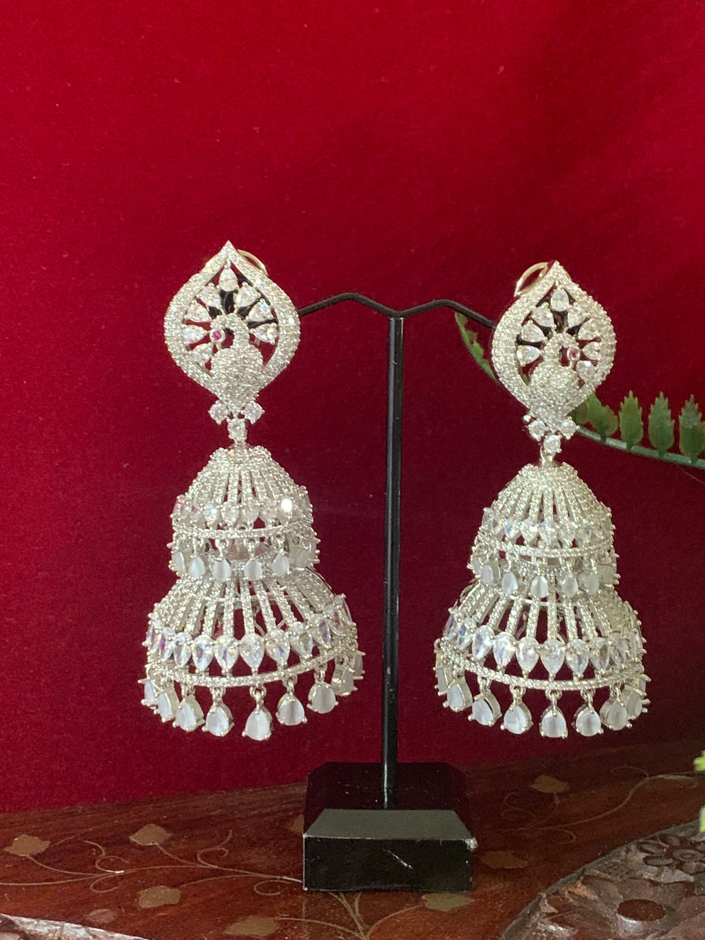 Diamond jhumki / Cz jhumka / glass jhumka/ American diamond