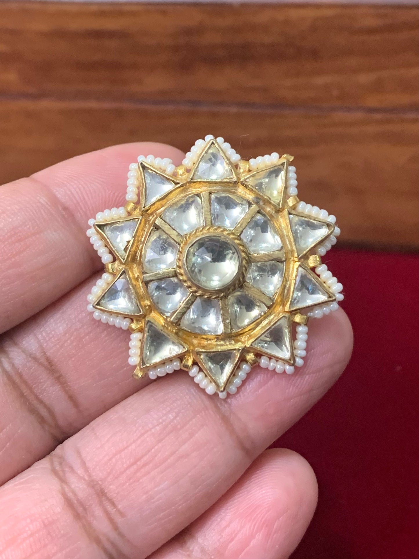Pachi kundan Ring