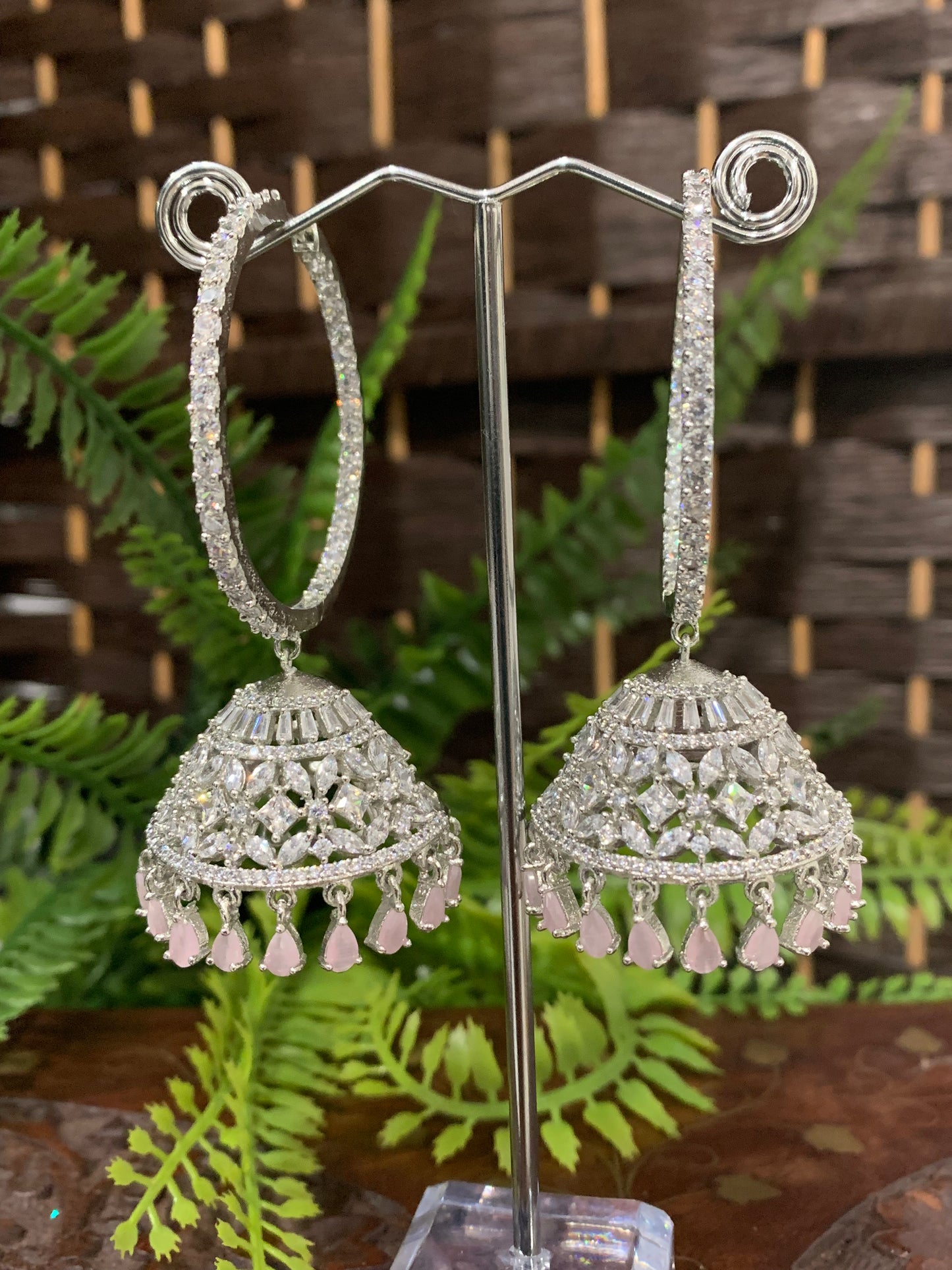American diamond hoop style jhumki kamala