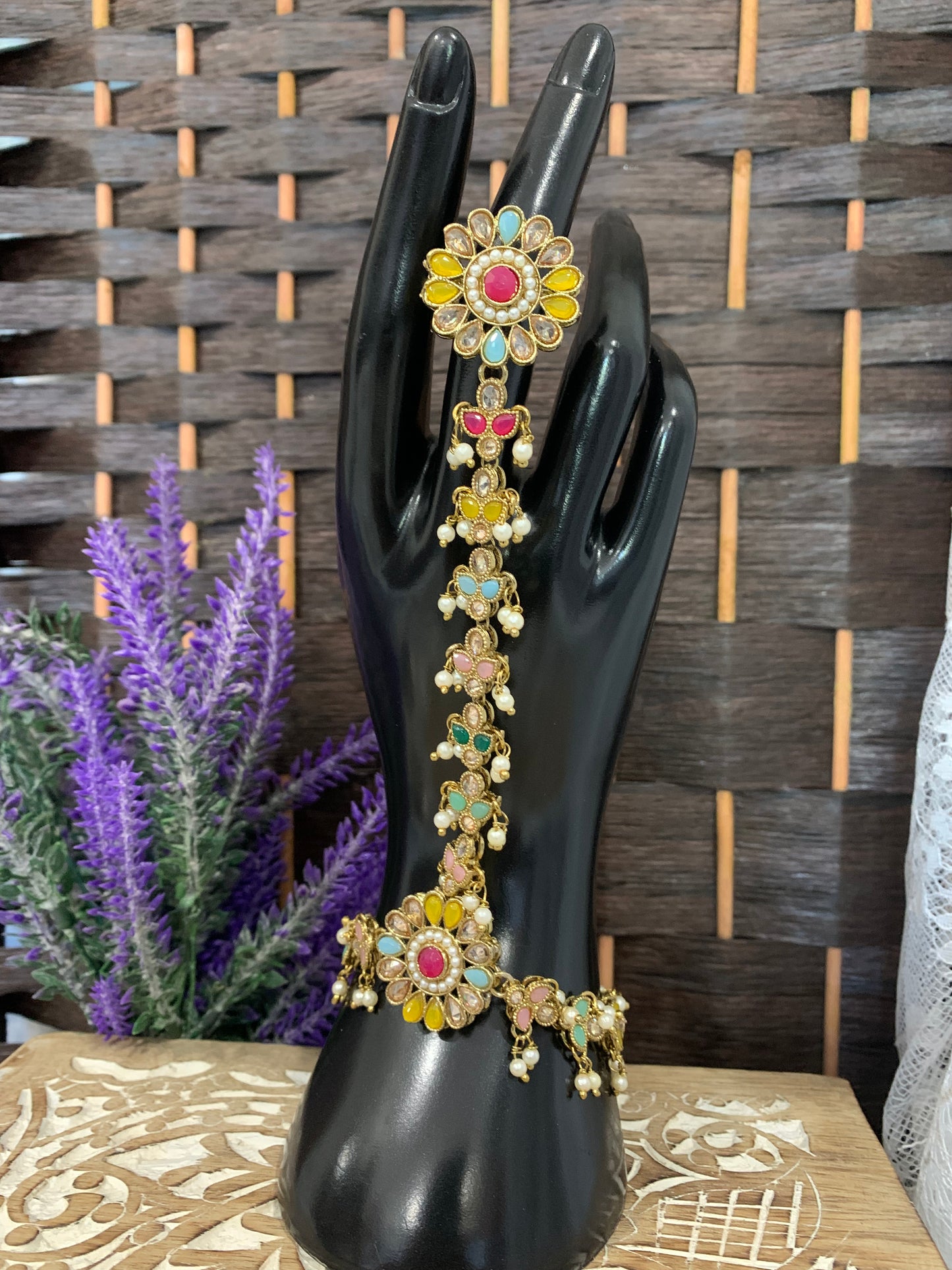 Hand piece/ hand harness/ haat paan/ ring with hand chain