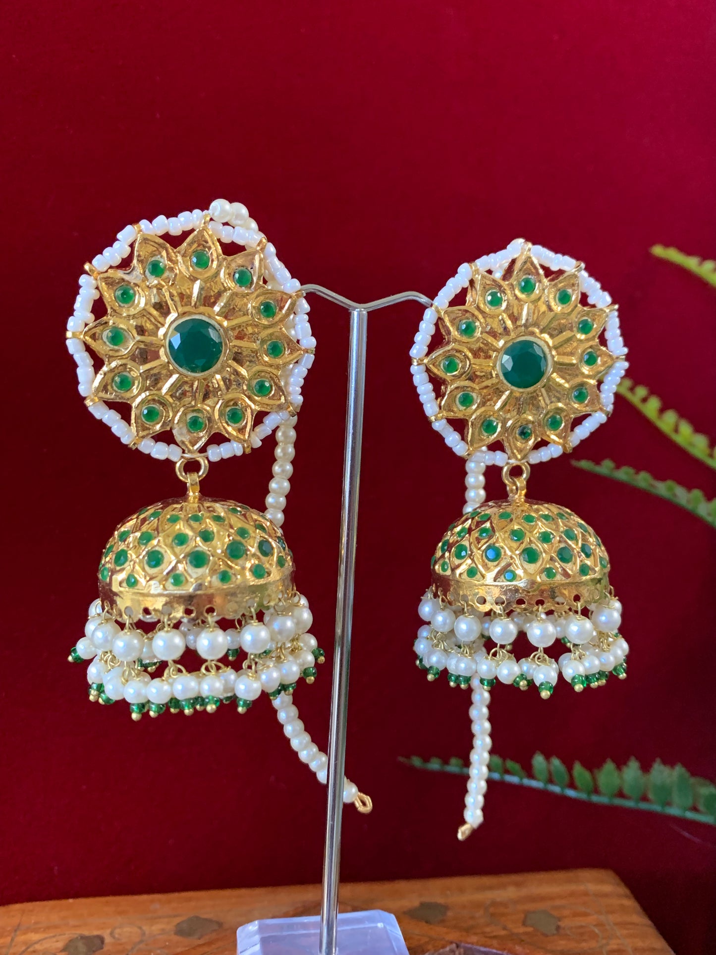 Pakistani thappa kundan / original multani jhumki earring