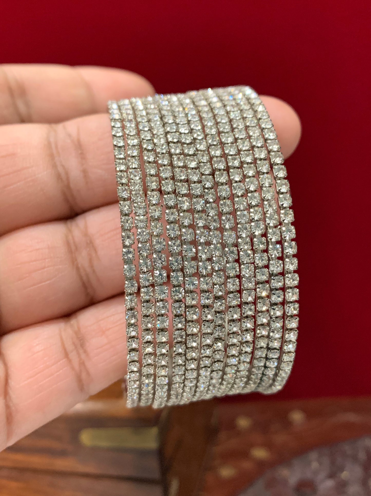 Silver Rhinestone bangle