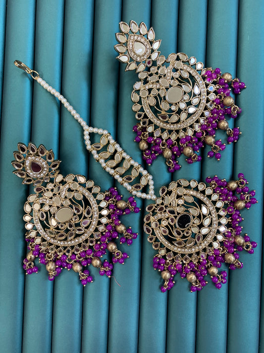 Sahidara Mirror earring tikka set
