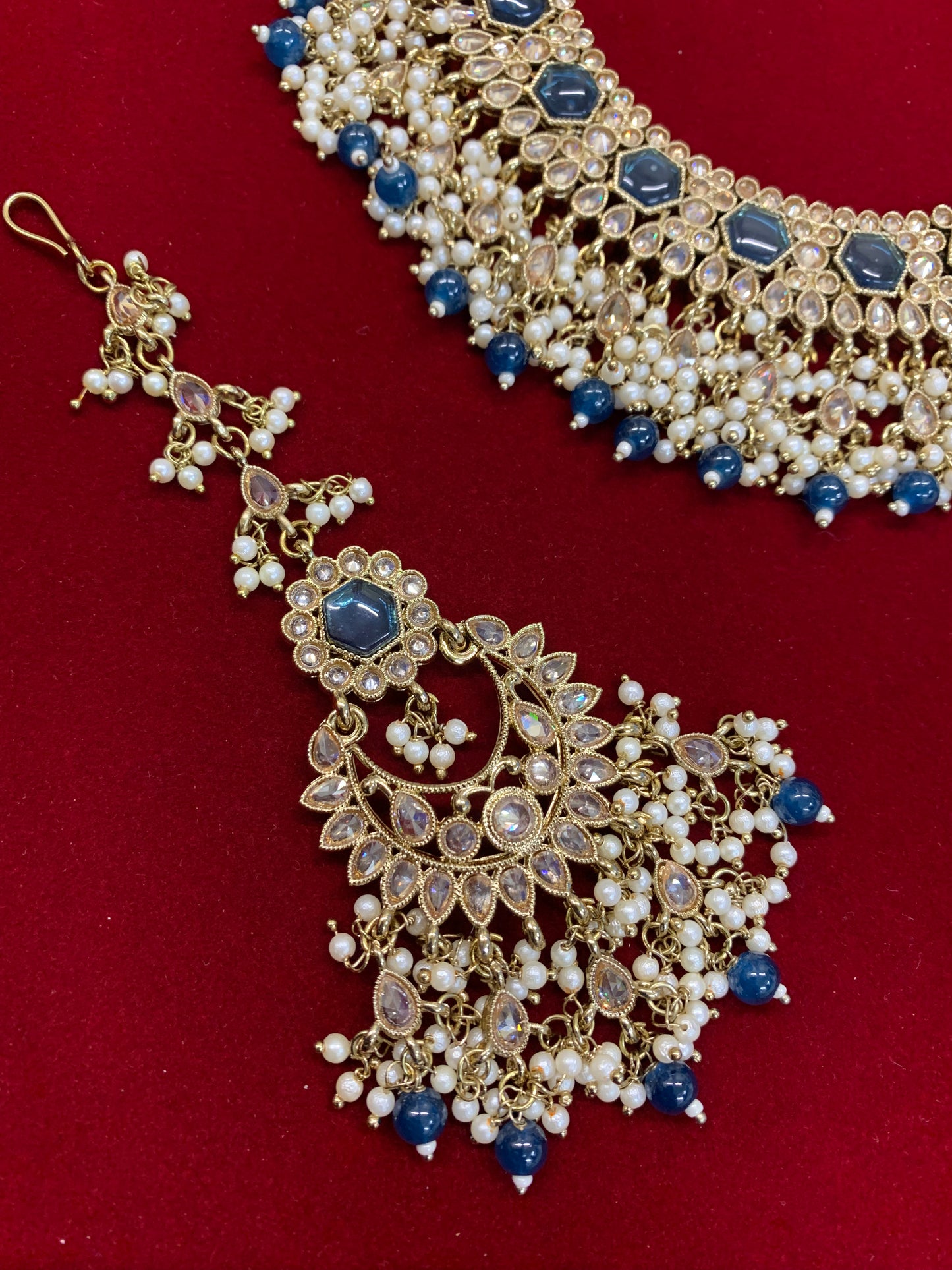 Alphi polki necklace with chandbali