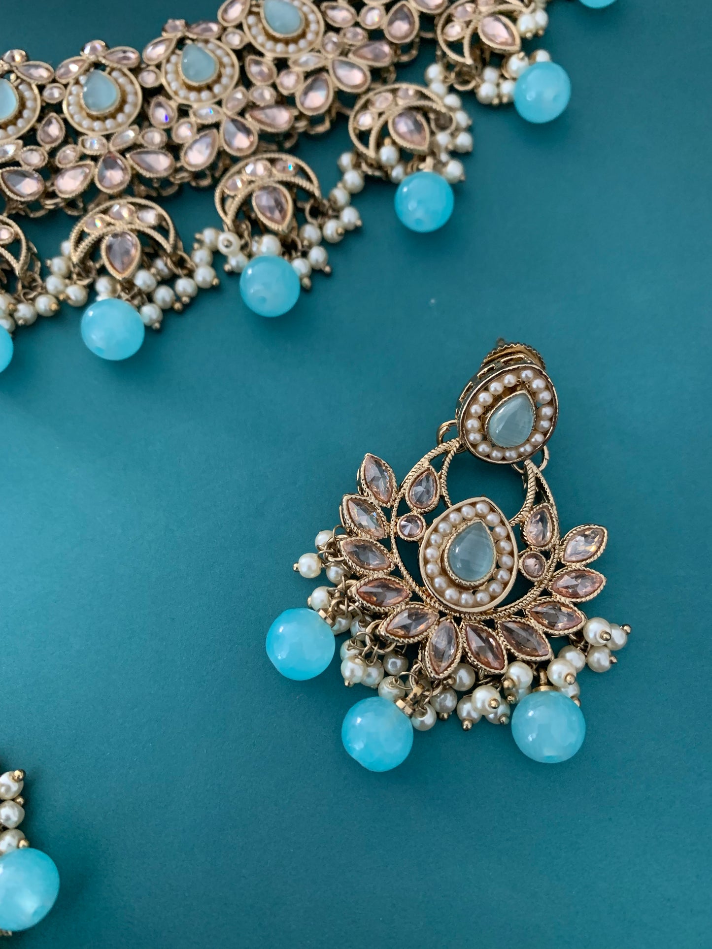 Rita polki necklace and chandbali