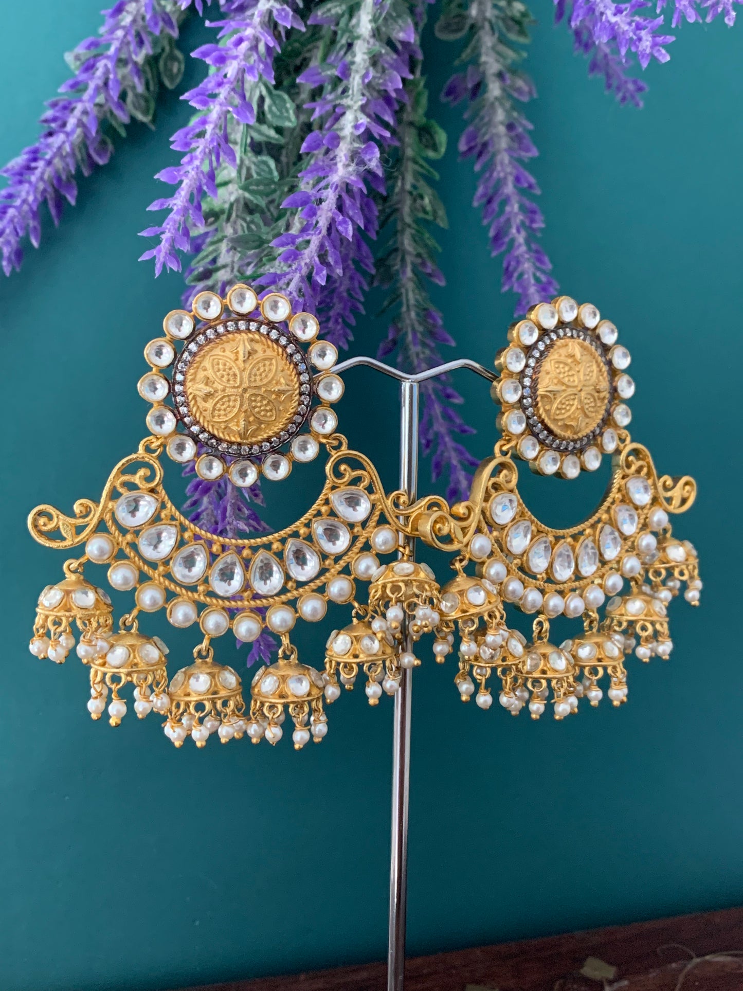 Six jhumki kundan chandbali earring
