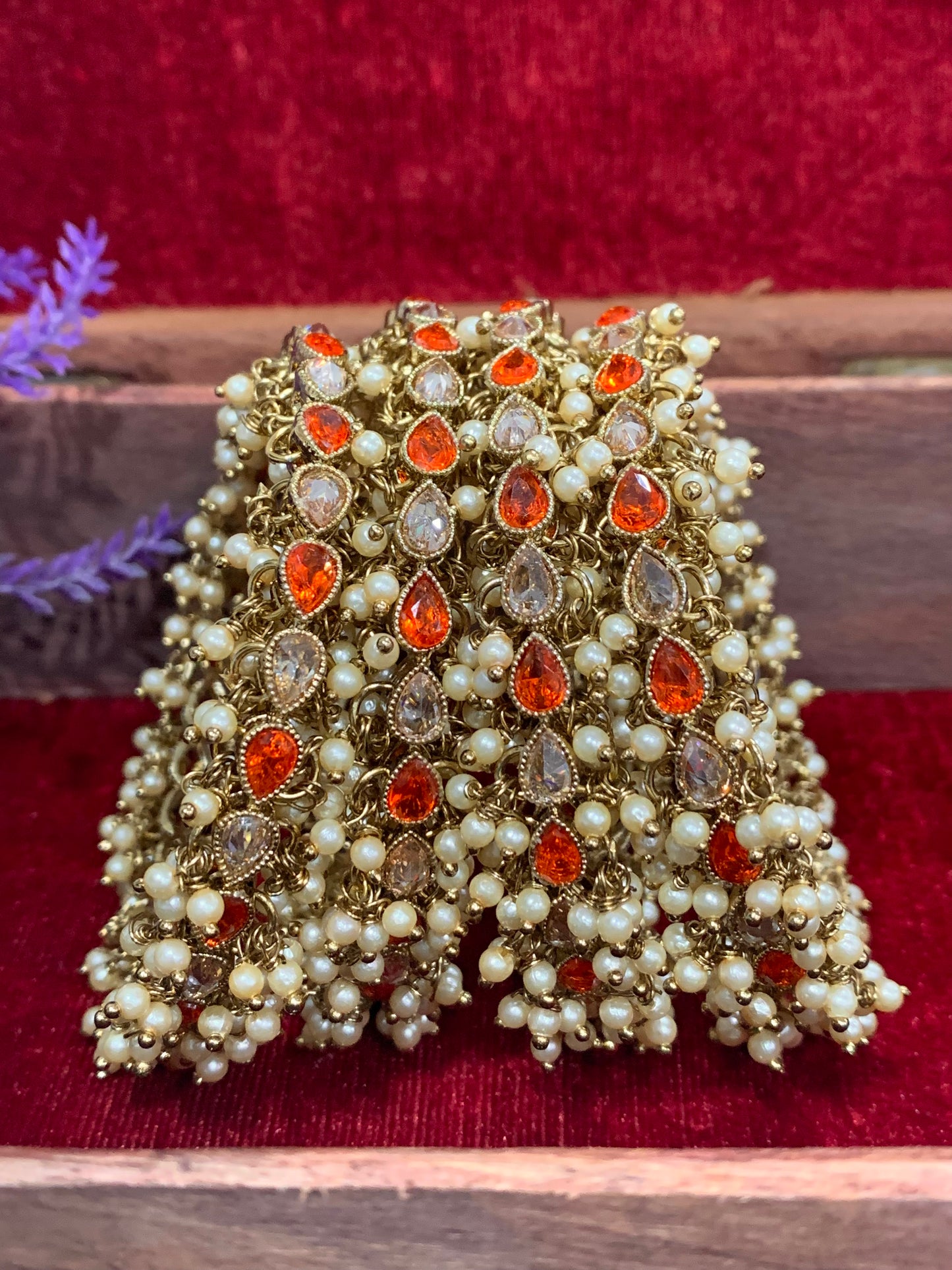 Polki bangle Mannat in pumpkin Orange