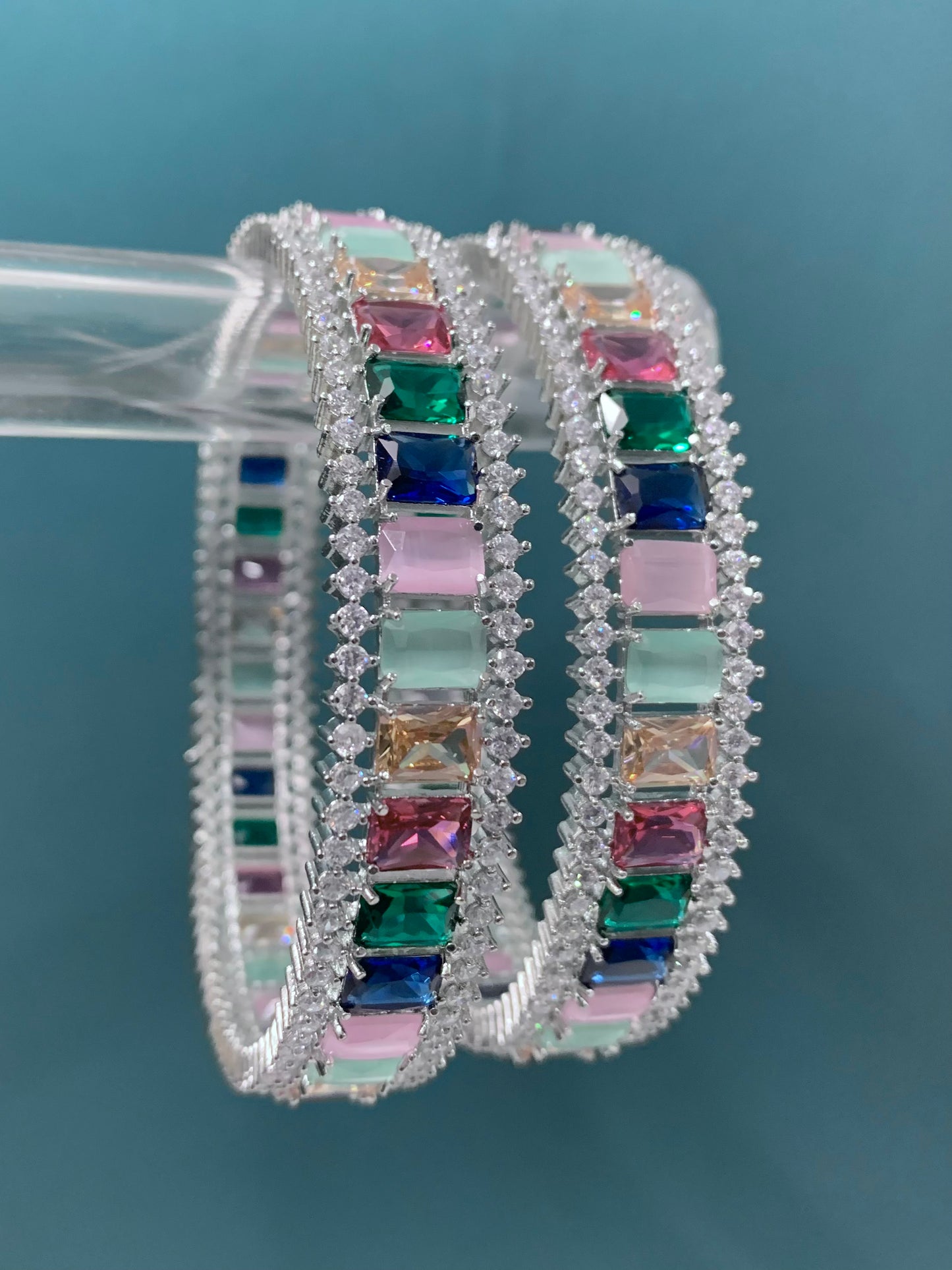 Teddy American diamond bangle in multi