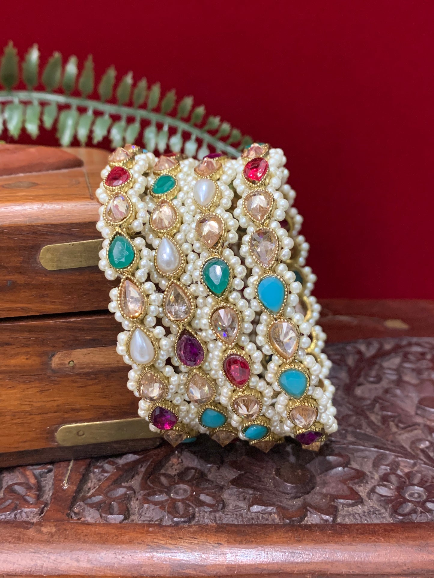 Polki multi bangle set in set of 4