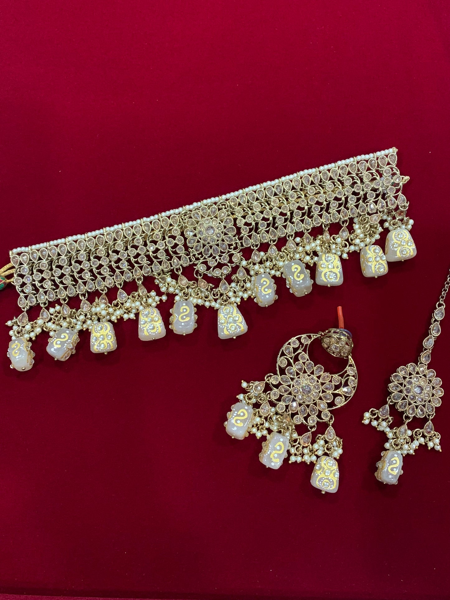 Reverse polki choker tuli