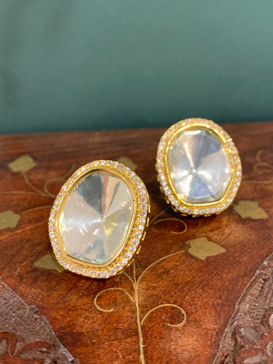 Uncut kundan stud earring