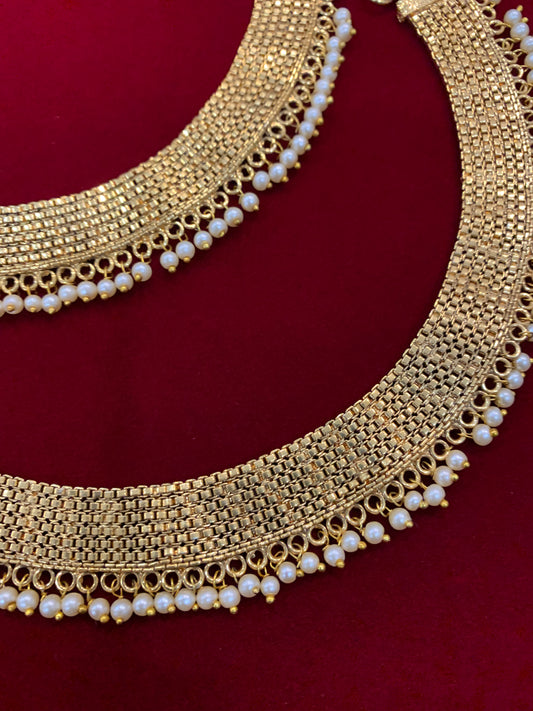 Gold plated anklet temple style
