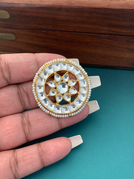 Kriti pachi kundan ring gold