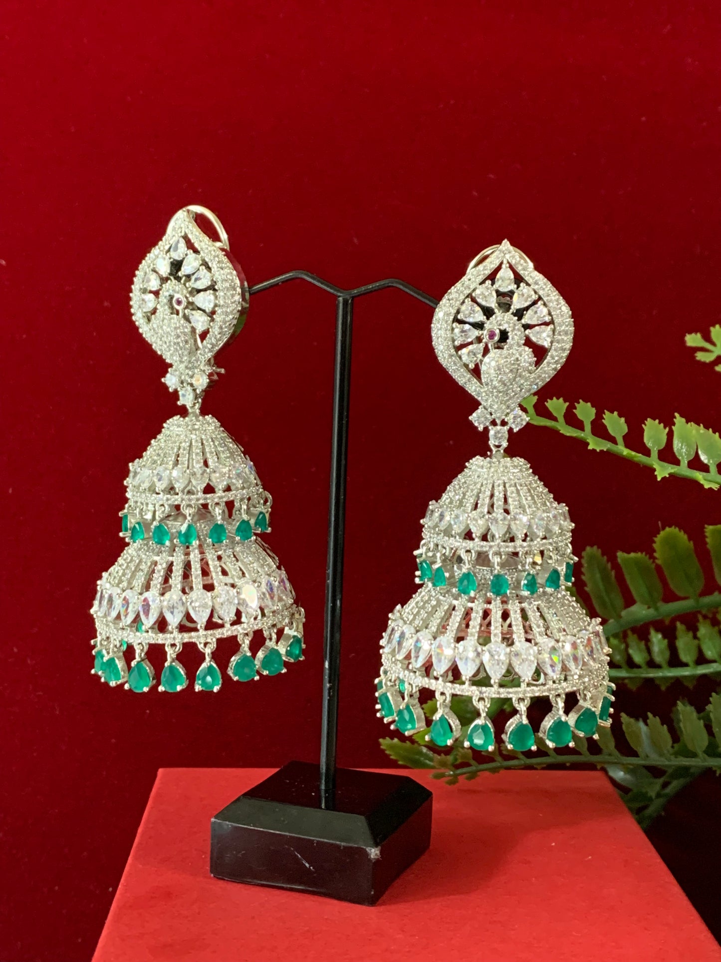 Diamond jhumki / Cz jhumka / glass jhumka/ American diamond