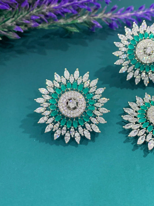 American diamond stud tikka set