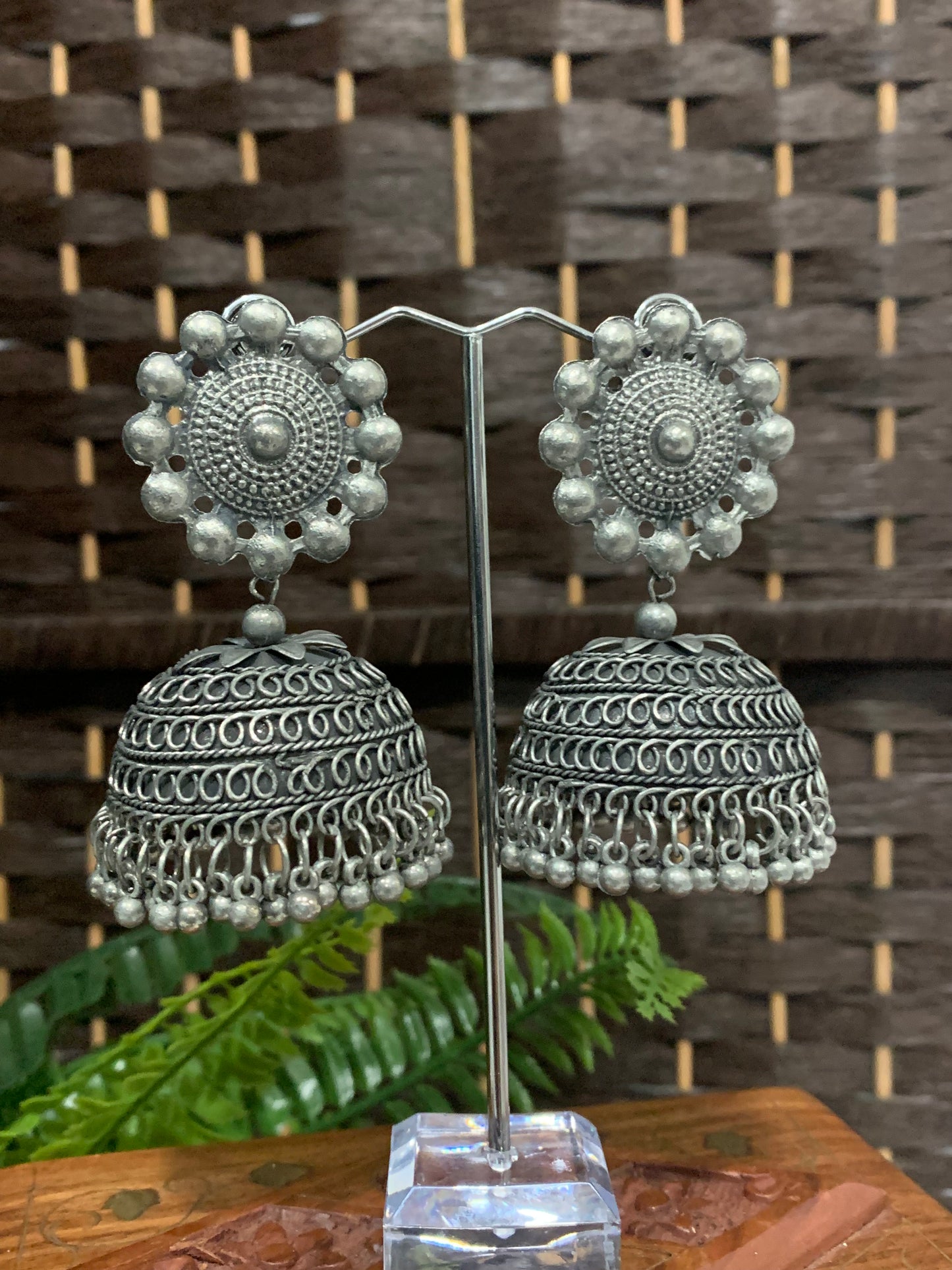 Black metal oxi medium jhumka