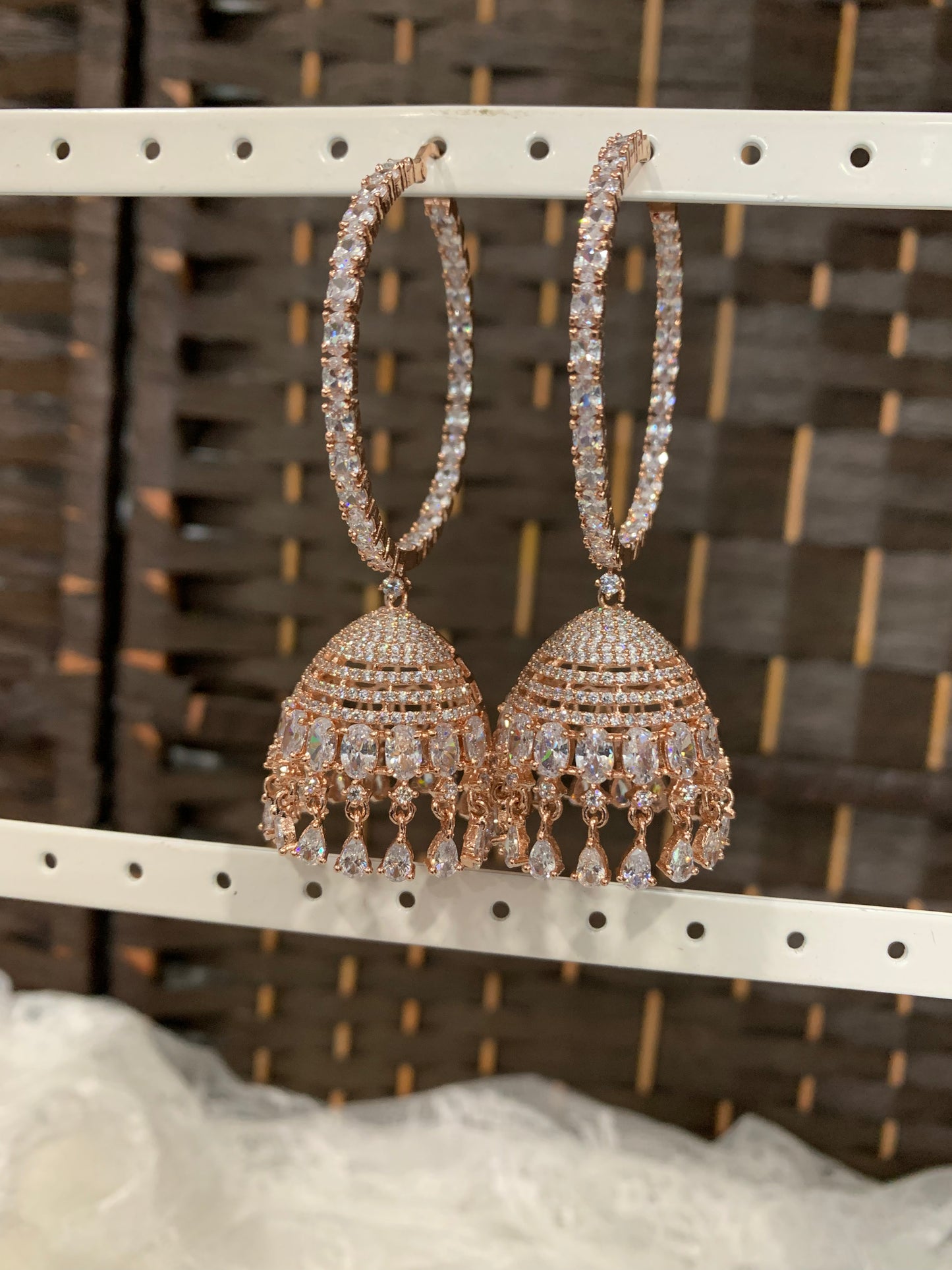 American diamond hoop jhumki